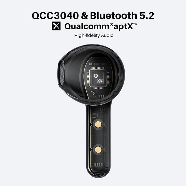 Tribit Wireless Earbuds, Bluetooth 5.2 Earbuds Qualcomm QCC3040, 4Mics CVC 8.0 Call Noise Canceling Crystal-Clear Calls Comfortable Earbuds 32H Playtime Wireless Bluetooth Headphones, Flybuds C2 - The Gadget Collective