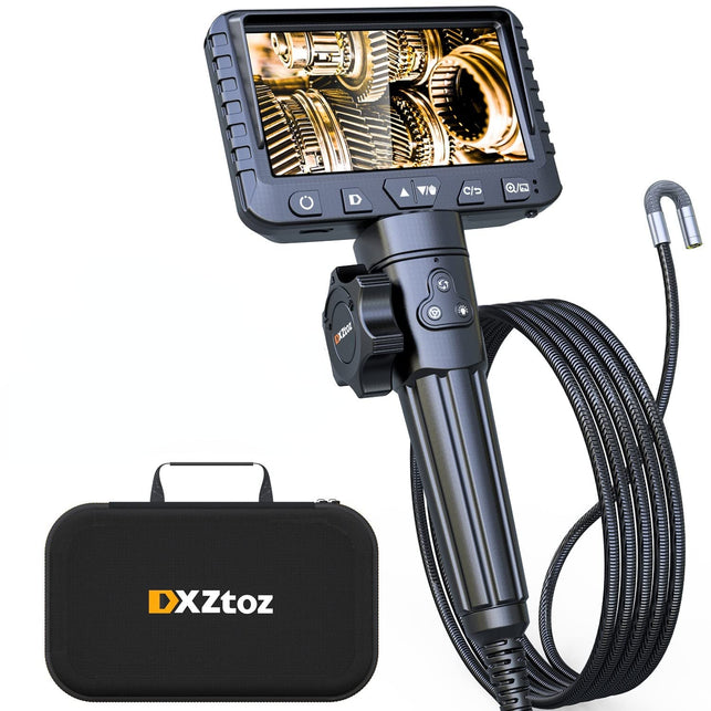 Two-Way Articulating Borescope, Dxztoz Industrial Endoscope with 0.33In Articulated Snake Camera, Video Inspection Scope with Light for Automotive Aircraft Mechanics- 5.5FT - The Gadget Collective