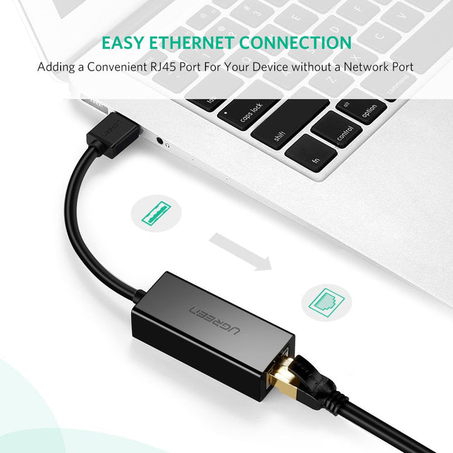 UGREEN Network Adapter USB 3.0 to Ethernet RJ45 LAN Gigabit Adapter for 10/100/1000 Mbps Ethernet Supports Nintendo Switch - The Gadget Collective