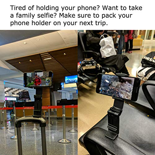 Universal in Flight Airplane Phone Holder Mount. Handsfree Phone Holder for Desk Tray with Multi-Directional Dual 360 Degree Rotation. Pocket Size Must Have Travel Essential Accessory for Flying - The Gadget Collective