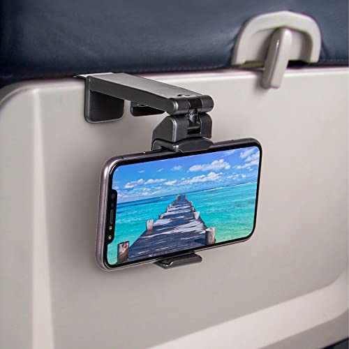 Universal in Flight Airplane Phone Holder Mount. Handsfree Phone Holder for Desk Tray with Multi-Directional Dual 360 Degree Rotation. Pocket Size Must Have Travel Essential Accessory for Flying - The Gadget Collective