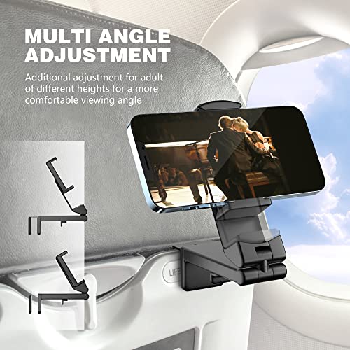 Universal in Flight Airplane Phone Holder Mount. Handsfree Phone Holder for Desk Tray with Multi-Directional Dual 360 Degree Rotation. Pocket Size Must Have Travel Essential Accessory for Flying - The Gadget Collective