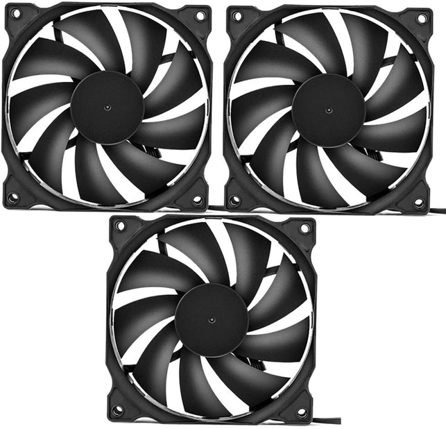 upHere 3-Pack Long Life Computer Case Fan 120mm Cooling Case Fan for Computer Cases Cooling-12BK3-3 - The Gadget Collective