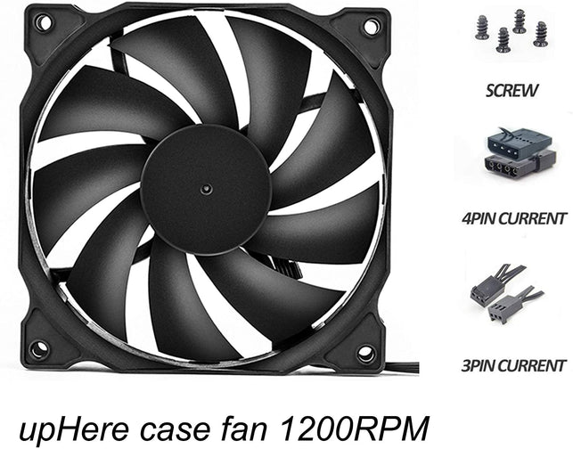 upHere 3-Pack Long Life Computer Case Fan 120mm Cooling Case Fan for Computer Cases Cooling-12BK3-3 - The Gadget Collective