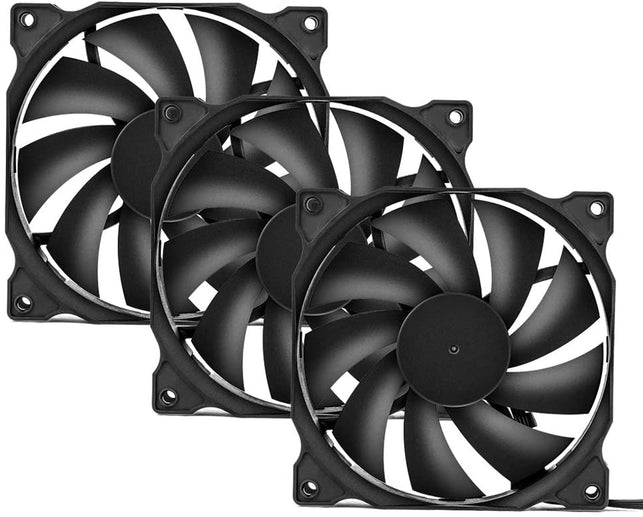 upHere 3-Pack Long Life Computer Case Fan 120mm Cooling Case Fan for Computer Cases Cooling-12BK3-3 - The Gadget Collective