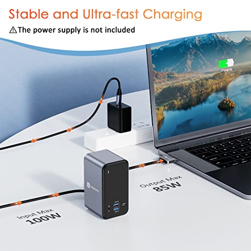 USB C Docking Station Dual Monitor for MacBook Pro, 15 in 2 USB C Laptop Docking Station Dual Monitor HDMI for MacBook Pro/Air with 2 4K HDMI Display, 6 USB A,USB C, SD&Micro SD,LAN, 87W PD 3.0 - The Gadget Collective