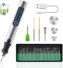 Electric Engraving Pen with 36 Stencils,25W Cordless Etching Engraving Tool  with 35bits,USB Rechargeable Mini Micro Professional Engraver Machines for