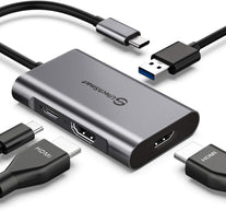 UtechSmart USB C to HDMI Adapter, USB C Hub to Dual HDMI, 4 in 1 Thunderbolt 3 to HDMI with 2 HDMI Ports 4K,USB 3.0 Port,Power Delivery Type C Port Co - The Gadget Collective