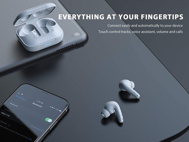 VANKYO Alpha N10 Active Noise Cancelling Wireless Earbuds, Bluetooth Earbuds with Environment Noise Cancelling, True Wireless Headphones, 35Hrs Playti - The Gadget Collective