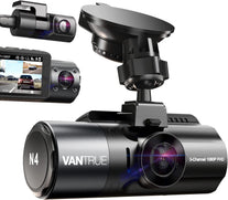 Vantrue N4 3 Channel 4K Dash Cam, 4K+1080P Front and Rear, 1440P+1440P Front and Inside, 1440P+1440P+1080P Three Way Triple Car Camera, IR Night Vision, 24Hr Parking Mode, Capacitor, Support 256GB Max - The Gadget Collective