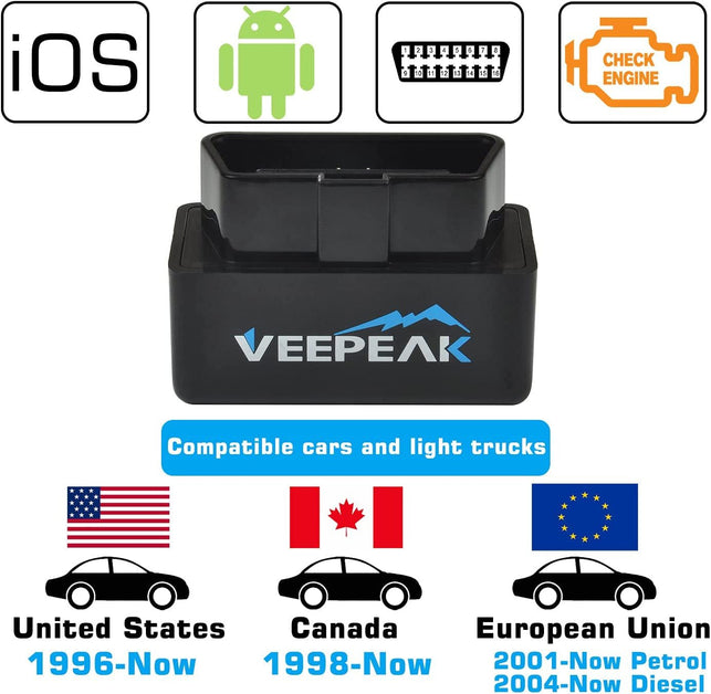 Veepeak Mini Wifi OBD II Scanner Adapter Car Check Engine Light Diagnostic Code Reader Scan Tool for Ios and Android - The Gadget Collective