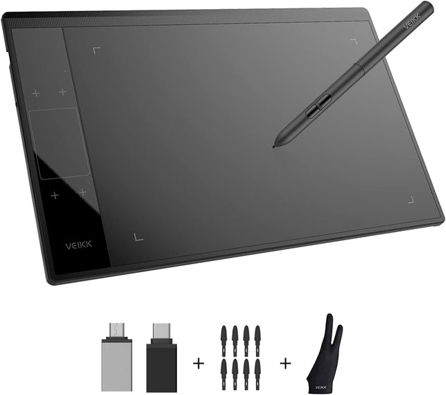 VEIKK A30 V2 Drawing Tablet 10X6 Inch Graphics Tablet with Battery-Free Pen and 8192 Professional Levels Pressure - The Gadget Collective