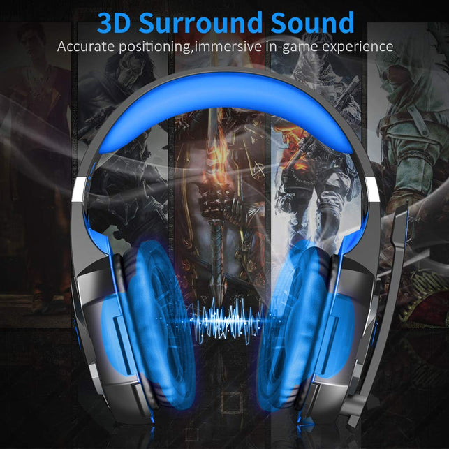 VersionTECH G2000 Stereo Gaming Headset for Xbox One PS4 PC Surround Sound Over-Ear Headphones with Noise Cancelling Mic LED Lights - The Gadget Collective