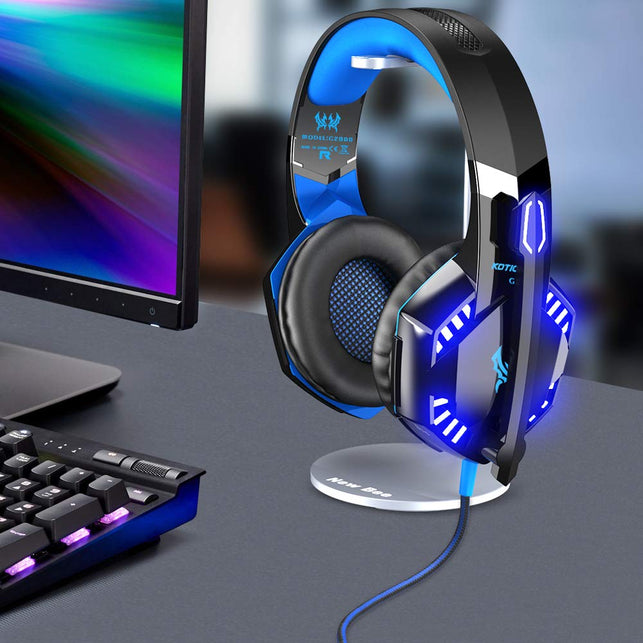 VersionTECH G2000 Stereo Gaming Headset for Xbox One PS4 PC Surround Sound Over-Ear Headphones with Noise Cancelling Mic LED Lights - The Gadget Collective