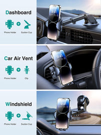 VICSEED Car Phone Holder Mount [Powerful Suction][Thick Cases & Big Phones Friendly] Universal Phone Mount for Car Dashboard Windshield Air Vent Cell Phone Holder Car for Iphone 14 /13/12 - The Gadget Collective
