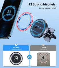 VICSEED Magnetic Phone Holder for Car [Strongest Magnet Power] Magnetic Phone Mount 360° Adjustable Air Vent Magsafe Car Mount Fit for Iphone 14 13 12 Pro Max plus Mini Magsafe Case All Phones - The Gadget Collective