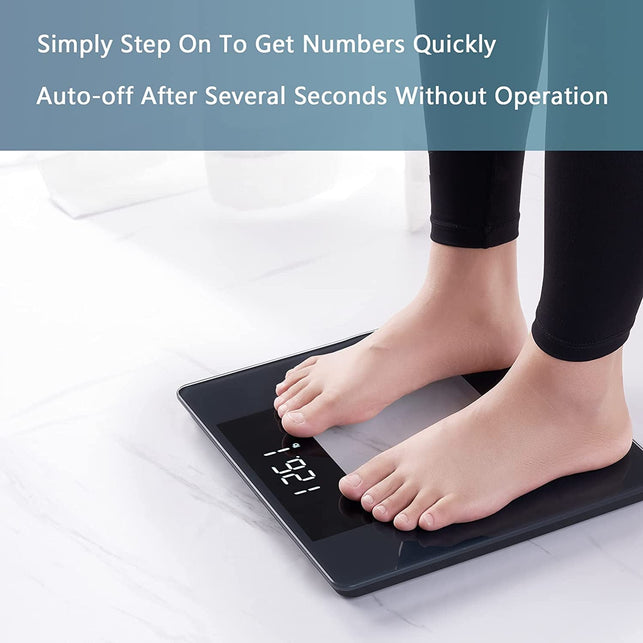 Vitafit Digital Body Weight Bathroom Scale, Dedicating to High Precision Technology for Weighing over 20 Years, Crystal Clear LED and Step-On, Batteries Included, 400Lb/180Kg, Black - The Gadget Collective