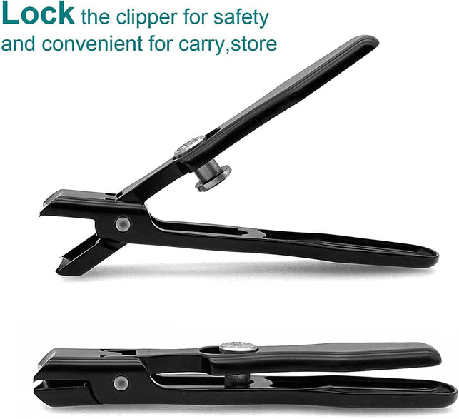 VOGARB Toenail Clippers for Thick Nails Safety Lock Extra Large Wide Jaw Opening Premium Nail Clippers with File Heavy Duty Fingernail Cutter No Splash for Men Women Adult Seniors (Black with File) - The Gadget Collective