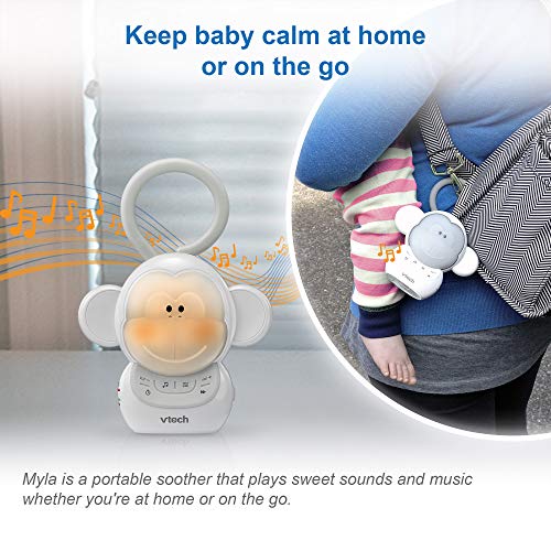 VTech BC8211 Myla The Monkey Baby Sleep Soother with a White Noise Sound Machine Featuring 5 Soft Ambient Sounds, 5 Calming Melodies & Soft-Glow Night - The Gadget Collective