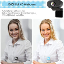 Webcam HD 1080P Web Camera, USB PC Computer Webcam with Microphone, Laptop Desktop Full HD Camera Video Webcam 110 Degree Widescreen, Pro Streaming Webcam for Recording, Calling, Conferencing, Gaming - The Gadget Collective