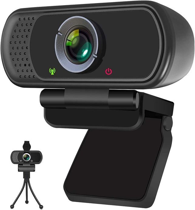 Webcam, HD Webcam 1080P with Privacy Shutter and Tripod Stand, Pro Streaming Web Camera with Microphone, Widescreen USB Computer Camera for PC Mac Laptop Desktop Video Calling Conferencing Recording - The Gadget Collective