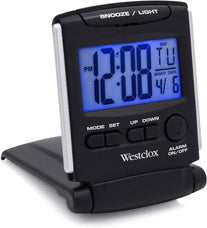 Westclox 72028 Fold-Up Travel Alarm Clock, Medium, Black - The Gadget Collective