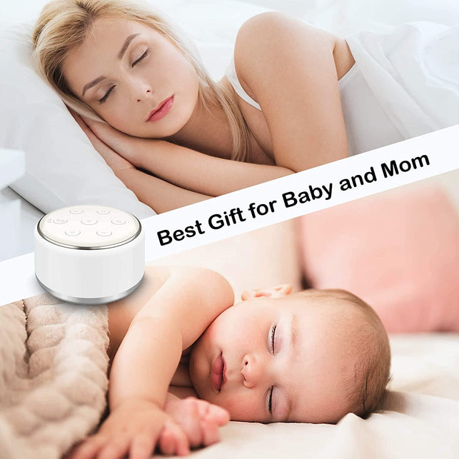 White Noise Machine for Sleeping Baby Kids – Portable Sound Machine with Night Light, USB Rechargeable, 34 Soothing Noises, Auto-Off Timer, Sleep Machine for Adults Babies Lullaby Travel Home - The Gadget Collective