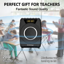 Winbridge 20W Bluetooth Voice Amplifier Wireless Microphone for Teachers, Portable Waterproof Voice Amplifier for Teaching, Speaking, Classroom, Personal Mic Headset and Speaker System M801 - The Gadget Collective