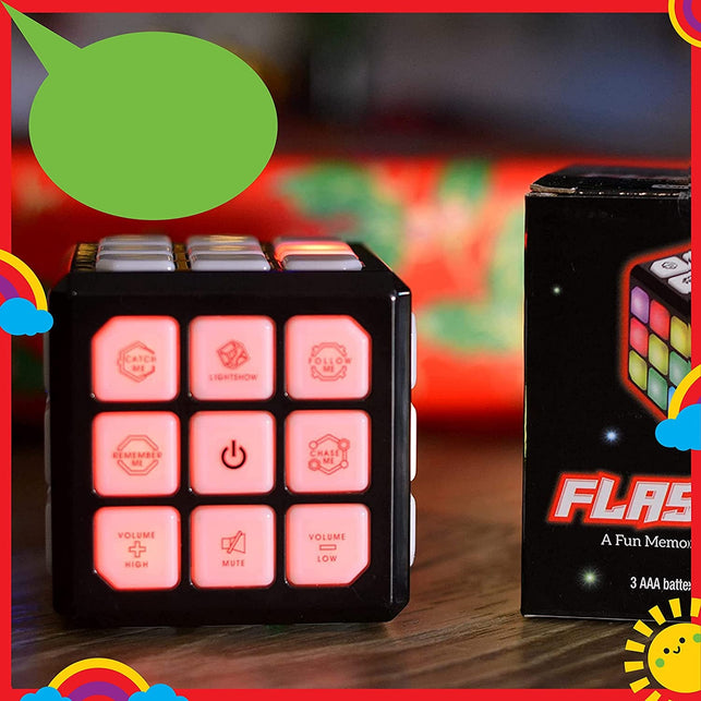 Winning Fingers Flashing Cube Electronic Memory & Brain Game | 4-In-1 Handheld Game - The Gadget Collective