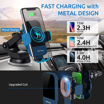 Wireless Car Charger, Chgeek 15W Fast Auto Clamping Car Charger Phone Mount Windshield Air Vent Phone Holder for Iphone 14 13 12 Mini Pro Max 11 Xs, Samsung Galaxy S22+ S21 S10+ Note 20, Etc - The Gadget Collective