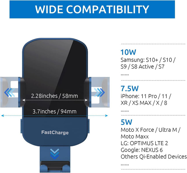 Wireless Car Charger, Chgeek 15W Fast Auto Clamping Car Charger Phone Mount Windshield Air Vent Phone Holder for Iphone 14 13 12 Mini Pro Max 11 Xs, Samsung Galaxy S22+ S21 S10+ Note 20, Etc - The Gadget Collective