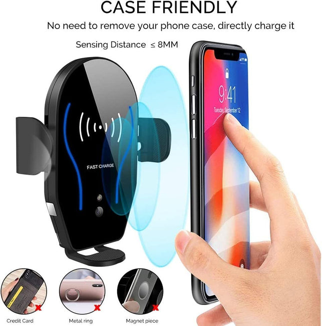 Wireless Car Charger Mount, Mikikin Auto-Clamping Qi 10W 7.5W Fast Charging Car Phone Holder Air Vent Compatible with Iphone 14/13/12/Mini/11/Pro/Pro Max/Plus/Xr/Xs/X/8, Samsung S22/S21/S20/10/Note 20 - The Gadget Collective