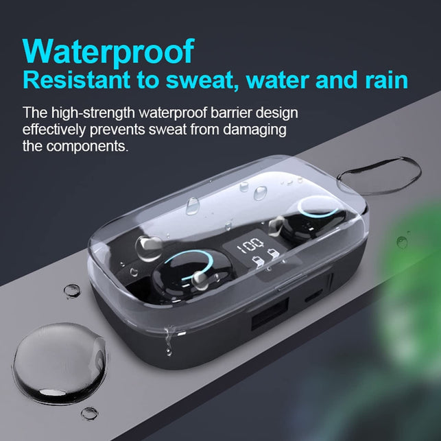Wireless Earbuds Headphones Bluetooth 5.2 Ear Buds with Mic Smart Noise Reduction LED Display Fast Charging Case Touch Control Bluetooth Earphones in Ear Earbuds Wireless Earphone, for Sport and Work - The Gadget Collective