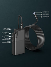 Wireless Endoscope, 2560P HD Wifi Borescope with Dual Lens, IP67 Waterproof Endoscope Camera with Light, Inspection Camera with 9 LED Lights for Android and Ios Smartphone, 16.4FT - The Gadget Collective