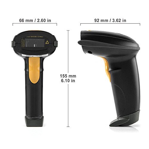 WoneNice USB Laser Barcode Scanner Wired Handheld Bar Code Scanner Reader Black - The Gadget Collective