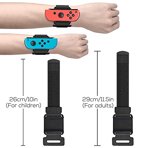 Wrist Bands Compatible with Just Dance 2023 2022 2021 Switch, YUANHOT Adjustable Elastic Dance Straps Compatible with Switch & Switch OLED Controllers, 2 Pack for Kids and Adults - Black - The Gadget Collective