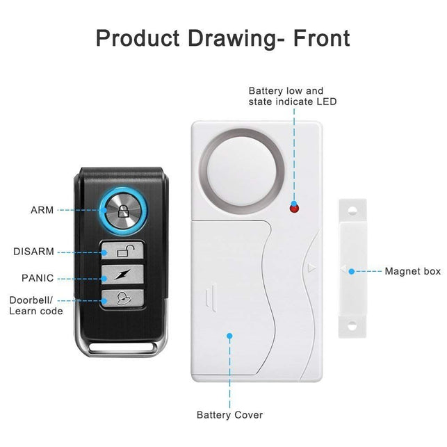Wsdcam Door Alarm Wireless Anti-Theft Remote Control Door And Window Security Alarms - The Gadget Collective
