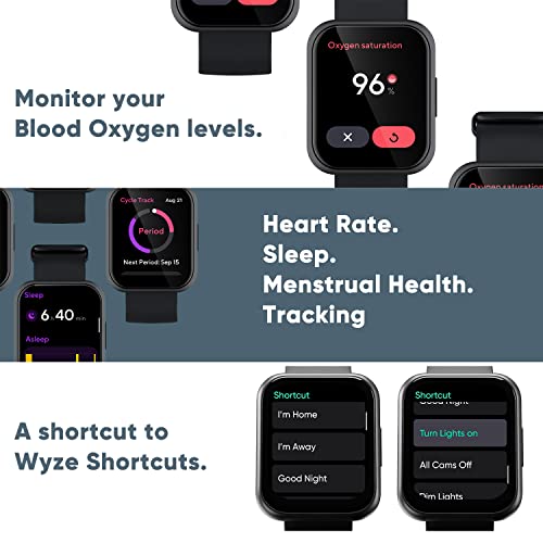 WYZE Smart Watch 47mm, 1.75" Touch Screen Aluminum Smartwatch for Android and iOS Phones Fitness Tracker with Heart Rate, Blood Oxygen/Sleep Monitor, IP68 Waterproof Watch for Men Women, Black - The Gadget Collective