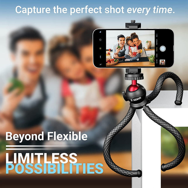 Xenvo Squidgrip Flexible Cell Phone Tripod and Portable Action Camera Holder - Compatible with Iphone, Gopro, Android, Samsung, Google Pixel and All Mobile Phones - The Gadget Collective