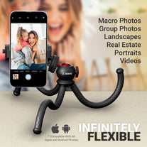 Xenvo Squidgrip Flexible Cell Phone Tripod and Portable Action Camera Holder - Compatible with Iphone, Gopro, Android, Samsung, Google Pixel and All Mobile Phones - The Gadget Collective