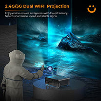 YABER V10 5G WiFi Bluetooth Projector 9800L Full HD 1080P 400 ANSI Lumen Projector Carry Bag Included Support 4K, 4D/4P Keystone&Zoom, Home Theater&Outdoor Video Projector for iOS/Android/PC/PPT/PS5 - The Gadget Collective