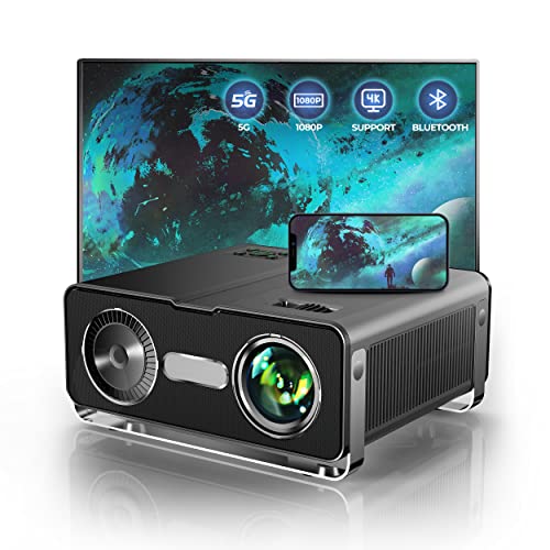  YABER V5 Mini Projector, 5G WiFi Bluetooth Projector 1080P Full  HD Supported, 8000L Lumen Portable Projector with Synchronize Screen&Zoom  for TV Stick/PC/Android iOS Phone (Bag and Tripod Included) : Everything  Else