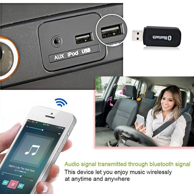 YETOR USB Bluetooth Receiver Adapter Wireless Audio Adapter Car Kit Music Receiver Bluetooth Car Adapter Home/Car Stereo Sound System, Portable Speske - The Gadget Collective