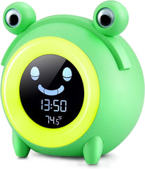 YISUN Kids Alarm Clock, Children'S Sleep Trainer, OK to Wake Clock for Bedroom Cute Digital Clock with Temperature , 5 Colors Smart Night Light Clock Teaching Boys Girls When to Wake up (Green) - The Gadget Collective