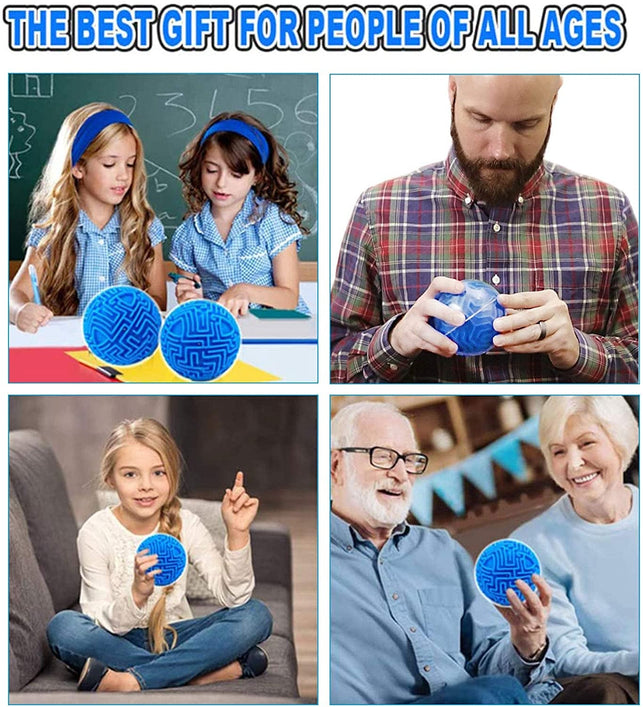 Yongnkids Amaze 3D Gravity Memory Sequential Maze Ball Puzzle Toy Gifts for Kids Adults - Challenges Game Lover Tiny Balls Brain Teasers Game (Blue) - The Gadget Collective