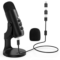 ZealSound USB Microphone,Condenser Computer PC Mic,Plug&Play Gaming Microphones for PS 4&5.Headphone Output&Volume Control,Mic Gain Control,Mute Button for Vocal,YouTube Podcast on Mac&Windows(Black) - The Gadget Collective