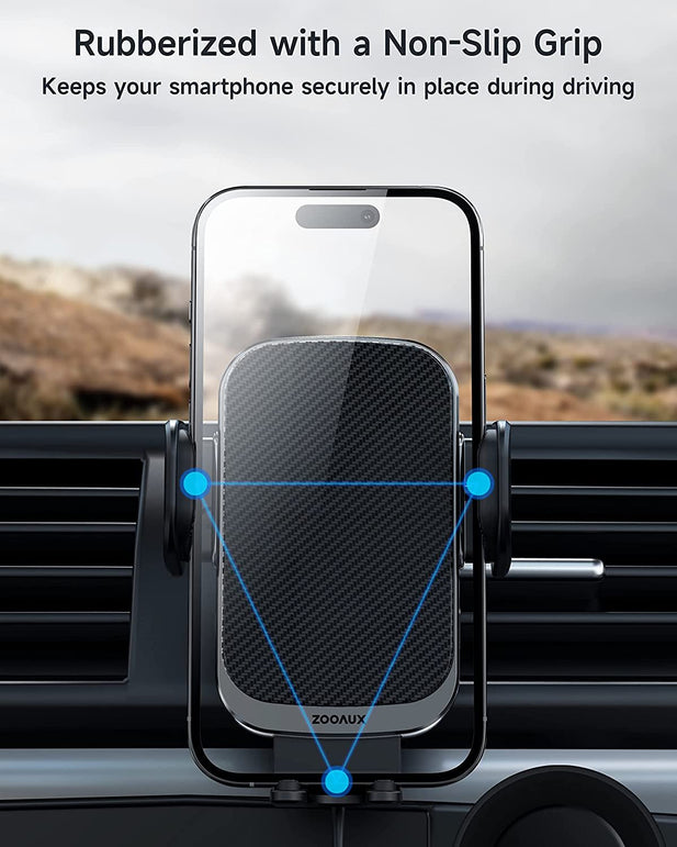 ZOOAUX Wireless Car Charger Vent Mount, 15W Qi Fast Charging Auto-Clamping Car Mount, Air Vent Car Phone Holder for Iphone 13/13 Mini/12/11/Xs/Xr/X/8,Samsung S22/S21/S20/S10/S9 Note 10(Grey) - The Gadget Collective