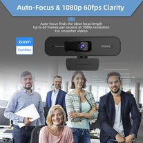 Zoom Certified, Nexigo N940P 2K Zoomable Webcam with Remote and Software Controls | Sony Starvis Sensor | 1080P@ 60FPS | 3X Zoom in | Dual Stereo Microphone, for Zoom/Skype/Teams/Webex (Black) - The Gadget Collective
